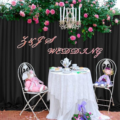MEETSKY 6 Panels Black Backdrop Curtain for Party Wedding Ceremony 30ftx 10ft Photo Curtains Backdrop Drapes Fabric Backdrop Curtain Rod Pocket Decoration Birthday Party for Boys Men, 5ft x 10ft x 6P - Image 5