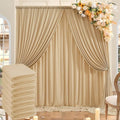 40ft x 10ft Wrinkle Free Champagne Backdrop Curtains for Parties, 8 Panels Thick Fabric Photo Backdrop Drapes for Weddings Photography Birthday Party Backgrpund Decor by ENJOYYOURPARTY