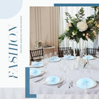 Roowest 60 Pcs Folding Hand Fans Wedding Paper Fan Bulk Decorative Handheld Fan with Handles Party Favor Guest Gift for Wedding Bridal Dancing Ceremony Reception Shower DIY Party Supplies (Baby Blue) - Image 5