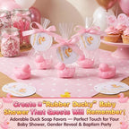 Leelosp Duck Soap Party Favors Gift with Transparent Bags and Thanks Tag for Baby Shower Guest Reveal Baptism Shower Wedding Birthday Summer Party Favor Decorations Supplies(50 Sets,Pink) - Image 2