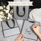 Yeaqee 50 Pcs Metallic Paepr Gift Bags Bulk with Handles,Grey Black - Image 4