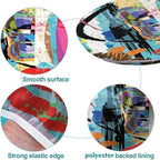 Colorful Abstract Portrait Print Tablecloth Oval Stain Resistant Oilproof Elastic for Event Wedding Banquet & Parties Fits for 54" x 76" Oval Table - Image 5