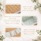 Gerrii Wedding Party Decoration 12 x 9.4 x 5.3 in Large Wicker Storage Basket with Lid Wedding Card Box and Card Banner Set Money Envelope Box Gift for Baby Shower Favor Supplies(Sage Green Plaid) - Image 5