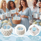 MTLEE 24 Pcs Baby Shower Candle Party Favors for Guests Blue Footprints Scented Candles with Bow Gift Box Ribbon Cute Feet Shaped Return Gifts Keepsakes for Baby Shower Gender Reveal Party Supplies - Image 3