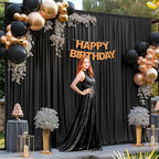 Black Backdrop Curtain 10x10ft - Wrinkle Free Polyester Photo Curtain Backdrop Wedding Back Drop Fabric Drapes for Party Decorations Background for Photography - Image 7