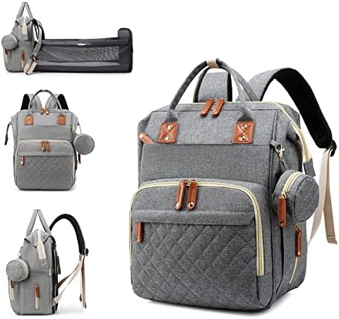 Diaper Bag with Changing Station, Baby Backpack with Foldable Changing Pad by Lamroro