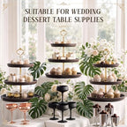 Thenshop 3 Pack 3 Tier Cupcake Stand, Faux Ebony Plastic Serving Tray - Image 4