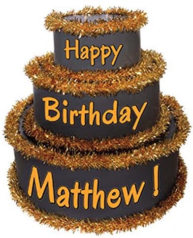 Anderson's Black & Gold Personalized Pop-Out Birthday Cake, Life-Size Faux Cake with Fun Font, Custom Name, Surprise Reveal Prop for Milestone Parties, Photo Ops, Store or Business Events by Andersons