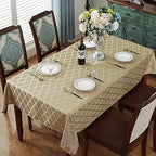 SASTYBALE Jacquard Tablecloth, Rectangle 60" x 120", Gold - Image 2