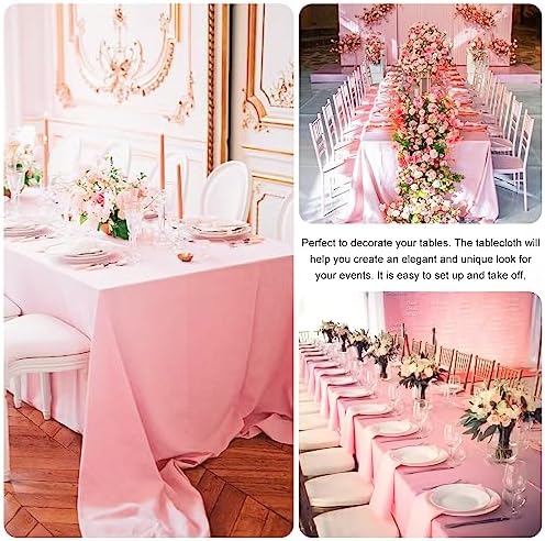 4 Pack Rectangle Tablecloth 60x126 Inch Pink Washable Polyester Table Cover for Wedding Dining Table Buffet Parties Banquet Decoration（Pink） - Image 5