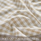 Romanstile Gingham Ruffled Round Tablecloth, 70 Inch, Taupe - Image 5