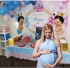 Sensfun Royal Prince or Princess Gender Reveal Backdrop Blue Pink Castle Bokeh Photography Background He or She Unisex Baby Shower Reveal Party Decoration Boy or Girl Photo Booth Banner Props 10x6.5ft - Image 4