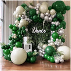 Black Green White Balloon Garland Double Stuffed Latex Emerald Green Sand White Cream Grey Pearl Balloon Arch Different Sizes for Wedding Graduation Baby Shower Wild One Birthday Jungle Party Decor - Image 3