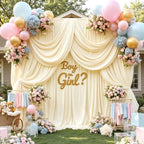 30ft x 10ft Beige Backdrop Curtains for Parties, 6 Panels 5ft x 10ft Wrinkle-Free Polyester Photo Backdrop Drapes for Wedding Birthday Baby Shower Graduation Photography Background - Image 6