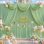 30x10ft Sage Green Backdrop Curtain for Parties Wrinkle Free Fabric Backdrop Curtain Birthday Party Photo Backdrop Drapes for Wedding Baby Shower Bridal Shower Photography Back Drop 6 Panels 5x10FT - Image 4