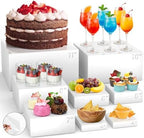 8 Pcs Acrylic Buffet Risers, Table Food Display Stands for Dessert Cupcake by ZatozkarSuppliers