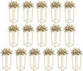 Wedding Flower Stand, 16 Pcs Gold Centerpiece Stands , Metal Aisle Decorations, Galvanized Iron Balloon Column Holders, Free Standing Flower Racks,Birthday Party, Baby Shower, DIY Wedding Decor by GUDBYWXB