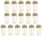 Wedding Flower Stand, 16 Pcs Gold Centerpiece Stands , Metal Aisle Decorations, Galvanized Iron Balloon Column Holders, Free Standing Flower Racks,Birthday Party, Baby Shower, DIY Wedding Decor by GUDBYWXB