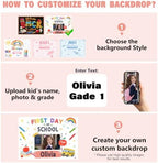 Custom Back to School Backdrop, Personalized First Day of School Photography Backdrop with Photo, Name & Grade, Welcome Back to School Decorations for Classroom, Photo Booth, Wall & Home, Made in USA - Image 2