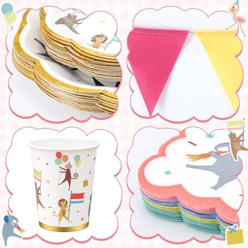 Maxdot 105 Pcs Animal Parade Theme Party Supplies, Birthday Party Deocr - Image 3