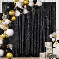 Black Backdrop Curtains 2 Pcs 5FTx10FT Sequin Party Curtains Seamless Background for Parties Halloween Decoration by SoarDream