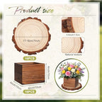 Leinuosen 32 Pcs Wedding Centerpieces Decor Set 16 x 4-inch Rustic Wood Cube Planter Box with 116 x Natural Wood Slices Tabletop Floral Arrangements for Baby Shower Home Garden Decorations (Brown) - Image 2