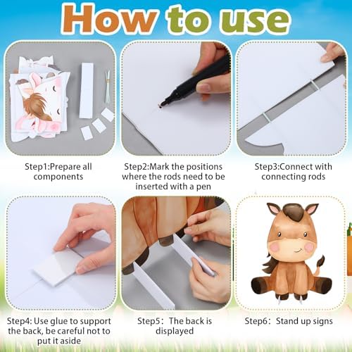 6 Pcs Large Farm Animal Cardboard Cutouts Party Decoration - Image 5