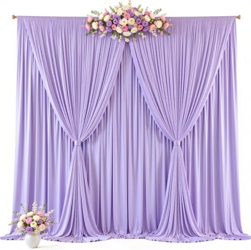 10ft x 10ft Purple Backdrop Curtains, Lavender Lilac Drapes Backdrop Fabric by HBBMAGIC