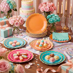 Zhehao 150 Pcs Candy Color Paper Plates Napkins Serves 50 - Image 2