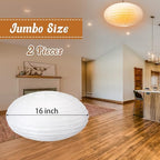 Retisee 2 Pcs Oval Paper Lantern Shade for Party Wedding, 16 Inch, White - Image 2