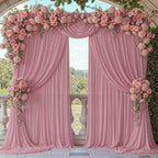 30ft x 10ft Dusty Rose Backdrop Curtains, Wrinkle-Free Sheer Chiffon Fabric Photo Backdrop Drapes for Wedding Arch Party Ceremony Stage Photography Birthday Decorations - Image 7