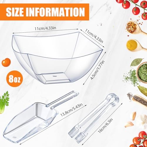 Vesici 72 Pcs 8 oz Clear Plastic Candy Bowls Set 36 Pcs Candy Containers - Image 2