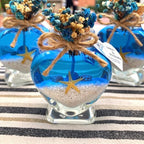 Wedding Favor Guest Bulk, Set of Heart Glass Candle Party with Custom Sticker and Dried Flowers for Guest in Bridal Party, Baby Shower Gifts (Blue Gel White Sand, Set of 50) - Image 7