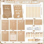 Funnymoom 426 Piece Kraft Baby Shower Games Set 8 Games for 50 Guests - Image 3