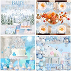 Baby It’s Cold Outside Baby Shower Decorations, Blue Winter Baby Shower Decorations for Boy Winter Woodland Tablecloth Banner Backdrop Balloon Box Cupcake Topper Hanging Swirl for Boy Gender Reveal - Image 5