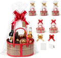 6 Set Bamboo Baskets for Gifts Empty, Foldable Woven Gift Basket Empty by Unknown