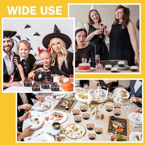 200 Pack Aluminum Cupcake Liners with Lids,Black,Plain - Image 6
