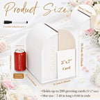 White Arched Wedding Card Box with Light Beige Standee & Erasable Pen - Image 3