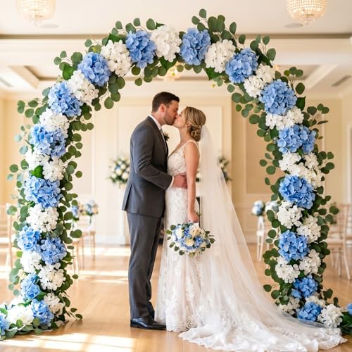 Auihiay Artificial Flower Garland, Silk Hydrangea Garland, 2Pcs Total 12ft - Image 2