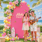 7.2FT Fuchsia Arch Backdrop Cover - Polyester Fitted Wedding Arch Stand Covers Round Top Chiara Arch Backdrop Cover for Birthday Party Banquet Photo Background Decoration - Image 3