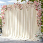 20x12ft Ivory Backdrop Curtain Panels for Parties - Wrinkle Free Polyester Photo Curtain Backdrop Wedding Back Drop Fabric Drapes for Party Decorations Background for Photography by WishCare