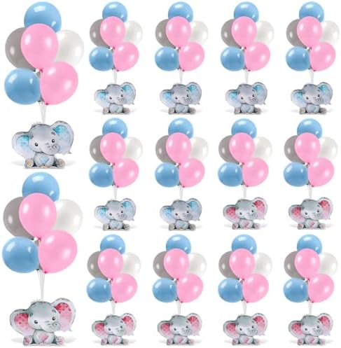 12 Sets Baby Shower Balloon Stand Kit for Table Pink Blue Gender Reveal with Balloon Baby Shower Centerpiece Decor for Baby Gender Reveal Decor Party Supplies by Unknown