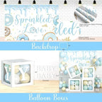 Hombae Donut Baby Sprinkle Decorations for Boy, Baby Shower Decorations for Boys, Blue Sprinkle with Love Backdrop Balloon Banner Boxes Tablecloth Sash for Boy Sprinkled Baby Shower Supplies - Image 4