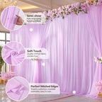 40ft x 10ft Pink Backdrop Curtains, Wrinkle-Free Sheer Chiffon Fabric Photo Backdrop Drapes for Wedding Arch Party Ceremony Stage Photography Decorations - Image 5