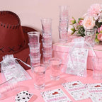 60 Sets Western Cowgirl Baby Shower Acrylic Shot Glasses A Little Cowgirl is On The Way Shot Glasses with Thank You Cards Organza Bags for Gender Reveal Cow-Girl Themed Birthday (Pink) - Image 5