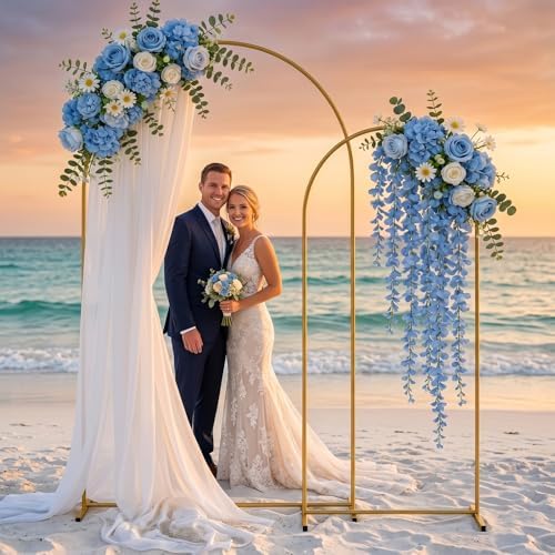 Metal Arch Backdrop Stand 7.2FT+6FT: Wedding Arch Frame for Ceremony Balloon Arch Stand for Birthday Anniversary Wedding Party Baby Shower - Image 2