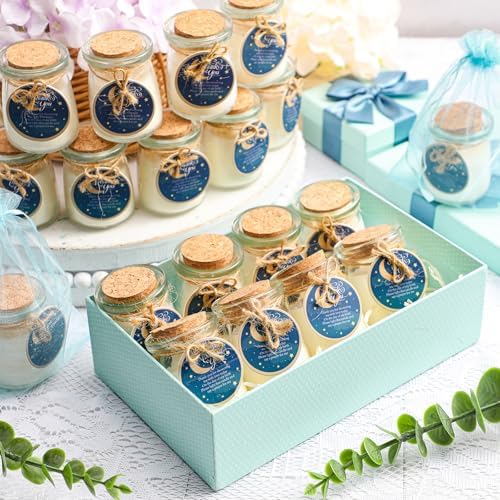 Threlaco 20 Pcs Moon Baby Shower Favor Candle Glass Jar - Image 5