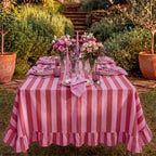 Tudomro Striped Tablecloth, Rectangle, Red, Pink, 60'' X 120'' - Image 4