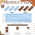 6 Pcs 118" Blue and Brown Cheesecloth Table Runner - Image 2