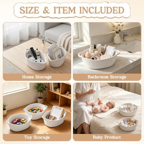 TranRantic 8 Pcs Woven Gift Baskets with Wrap and Ribbons - Image 7